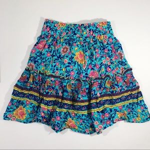 Multi-Colored Miniskirt with Ruffle Detail